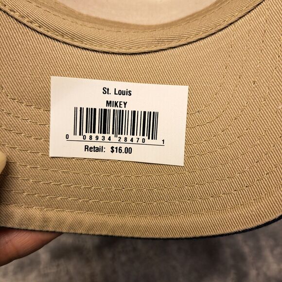 VINTAGE HARD ROCK CAFE ST LOUIS BALL CAP MENS SIZE OSFA BEIGE STRAPBACK HAT NOS - Picture 6 of 7